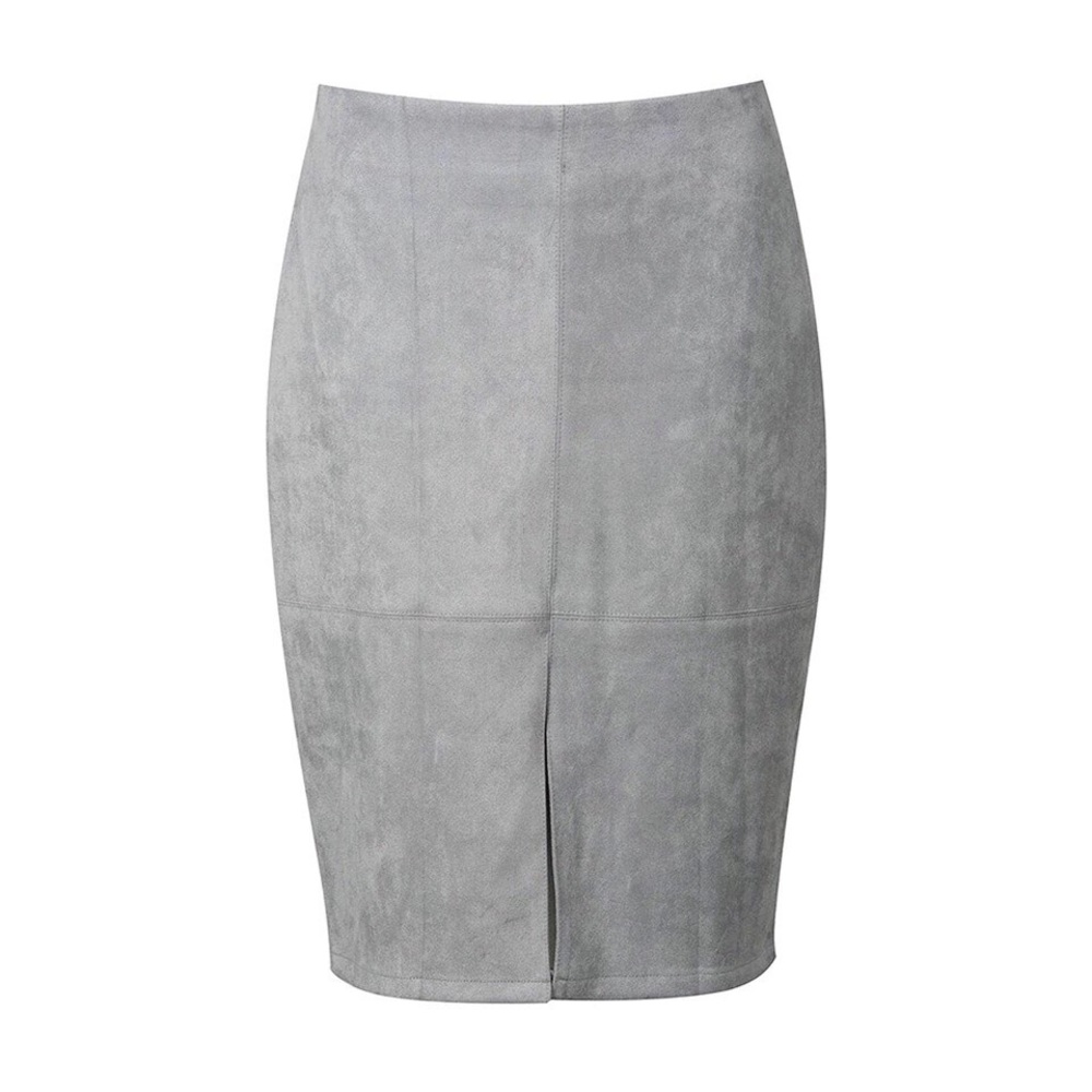 NEW! Gray Suede Skirt - Picture 3 of 5